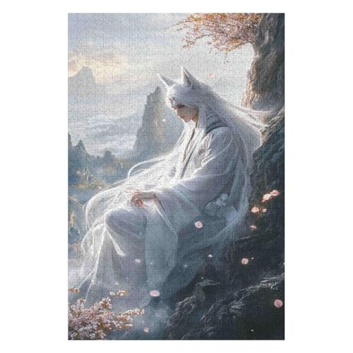 Puzzle 1000 Teile für Erwachsene, neunschwänziger Fuchs, Dämon, Puzzles für Erwachsene, Lernspiel, Herausforderungsspielzeug-50x70cm von GDFWB