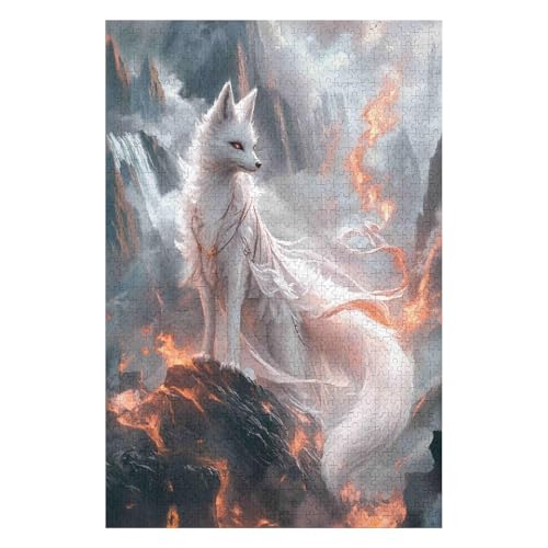 Puzzle 1000 Teile für Erwachsene, neunschwänziger Fuchs, Puzzles für Erwachsene, Lernspiel, Herausforderung, Spielzeug, Kinder-26x38cm Puzzle 1000 Teile für Erwachsene, neunschwänziger Fuchs, Puzzles für Erwachsene, Lernspiel, Herausforderung, Spielzeug, Kinder-26x38cm von GDFWB