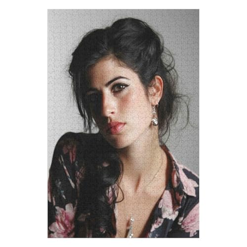 Puzzle 1000 Teile für Erwachsene Amy Winehouse Puzzles für Erwachsene Lernspiel Herausforderungsspielzeug-26x38cm von GDFWB