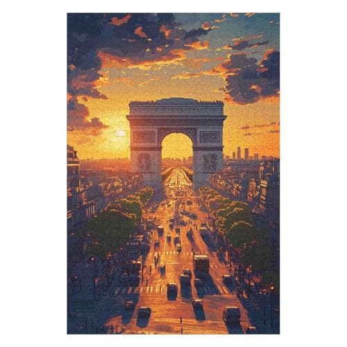 Puzzle 1000 Teile für Erwachsene Anime Arc De Triomphe Pädagogisches intellektuelles Dekompressionsspielzeug Lustiges Familienspiel für Kinder Erwachsene Herausfordernd-50x70cm von GDFWB