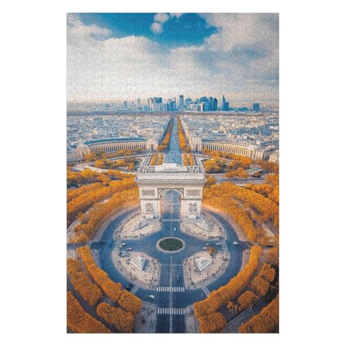 Puzzle 1000 Teile für Erwachsene Arc De Triomphe Art Puzzles Klassisches Puzzle für Kinder ab Jahren-50x70cm von GDFWB