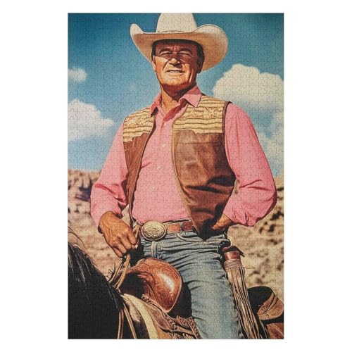 Puzzle 1000 Teile für Erwachsene John Wayne Puzzles für Erwachsene Lernspiel Herausforderung Spielzeug Kinder-26x38cm Puzzle 1000 Teile für Erwachsene John Wayne Puzzles für Erwachsene Lernspiel Herausforderung Spielzeug Kinder-26x38cm von GDFWB