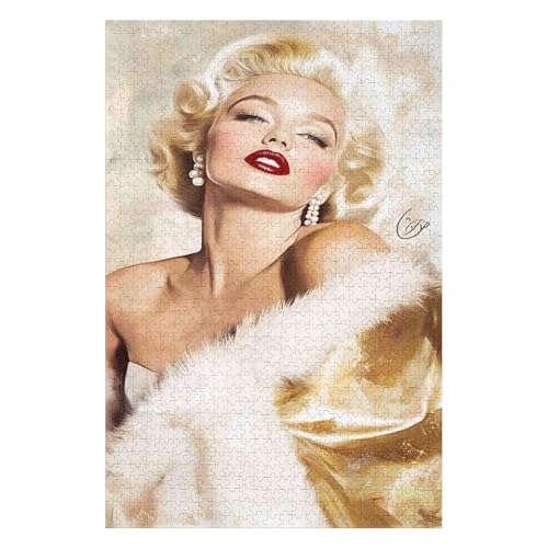 Puzzle 1000 Teile für Erwachsene Marilyn Monroe Art Puzzles Klassisches Puzzle für Kinder ab Jahren-26x38cm von GDFWB