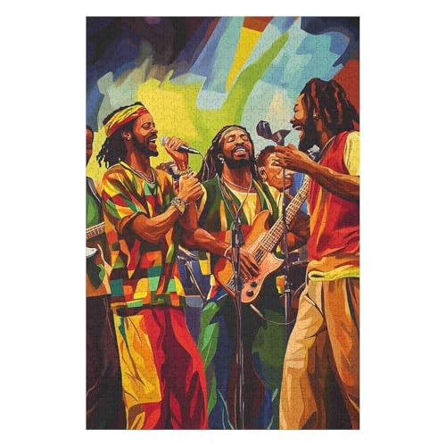 Puzzle 1000 Teile für Erwachsene Reggae Bob Marley Art Puzzles Klassisches Puzzle für Kinder ab Jahren-50x70cm von GDFWB