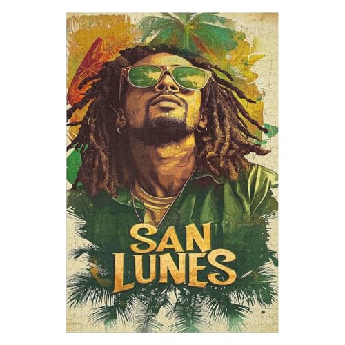 Puzzle 1000 Teile für Erwachsene Reggae Bob Marley Art Puzzles Klassisches Puzzle für Kinder ab Jahren-50x70cm von GDFWB
