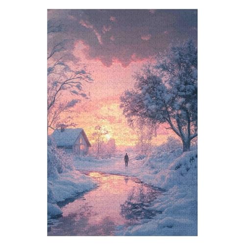 Puzzle 1000 Teile für Erwachsene Schneeszene Kunstpuzzles Klassisches Puzzle für Kinder ab Jahren-50x70cm Puzzle 1000 Teile für Erwachsene Schneeszene Kunstpuzzles Klassisches Puzzle für Kinder ab Jahren-50x70cm von GDFWB