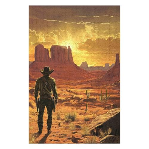 Puzzle 1500 Teile John Wayne Puzzles für Erwachsene Lernspiel Herausforderung Spielzeug für Kinder-57x87cm von GDFWB