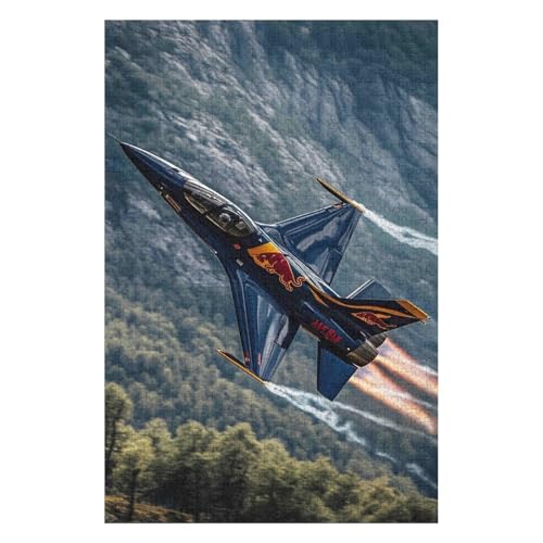 Puzzle 1500 Teile Kampfflugzeug Puzzles für Erwachsene Lernspiel Herausforderung Spielzeug für Kinder-57x87cm von GDFWB
