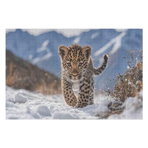 Puzzle Adult Little Leopard Puzzles for Adults Classic Puzzles Christmas Adult Christmas Puzzle 1000 PCS26*38cm von GDFWB