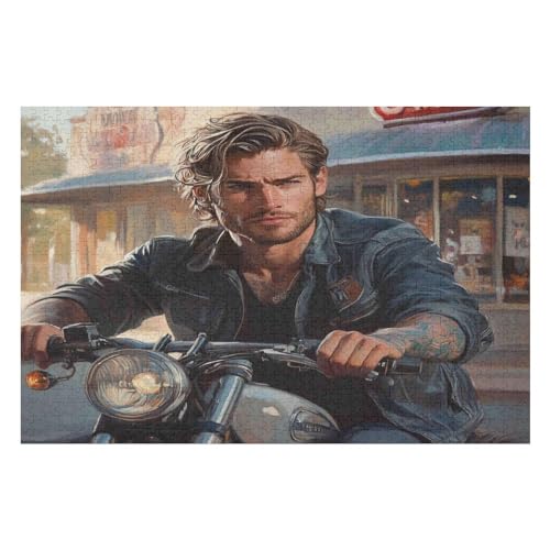 Puzzle Motorcycle Gang 2000 Teile Puzzles Für Erwachsene Kinder Jungen Mädchen Jugendliche22 70x100cmMbT181 von GDFWB