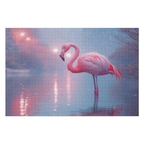 Puzzle Weihnachten -Flamingo, Weihnachtspuzzle, Puzzle Geschenk Dekorationen, Puzzlegröße 1000 PCS 50 * 70cm von GDFWB