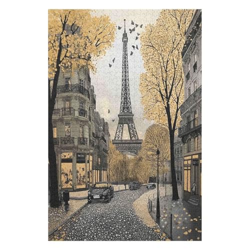 Puzzle für Erwachsene, 1000 Teile, Eiffelturm-Film, Puzzle für Kinder, Lernspielzeug, Denkspiel, Geschenk für Teenager, DIY-Heimunterhaltungsspielzeug-38x52cm von GDFWB