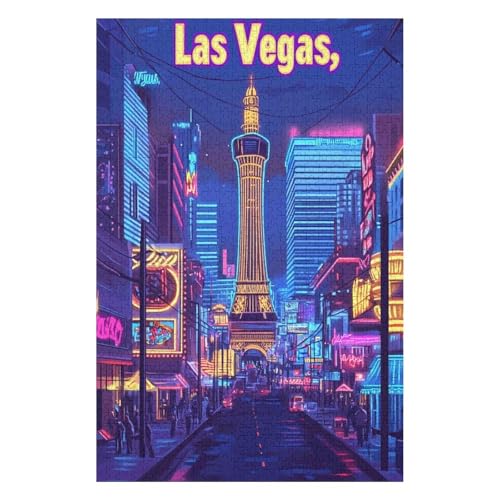 Puzzle für Erwachsene, 1000 Teile, Las Vegas, Lernspiel, Herausforderung, Spielzeug, Puzzles für Erwachsene und Kinder-38x52cm Puzzle für Erwachsene, 1000 Teile, Las Vegas, Lernspiel, Herausforderung, Spielzeug, Puzzles für Erwachsene und Kinder-38x52cm von GDFWB