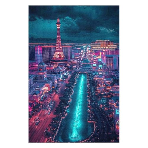 Puzzle für Erwachsene, 1000 Teile, Las Vegas, Lernspiel, Herausforderung, Spielzeug, Puzzles für Erwachsene und Kinder-50x70cm von GDFWB