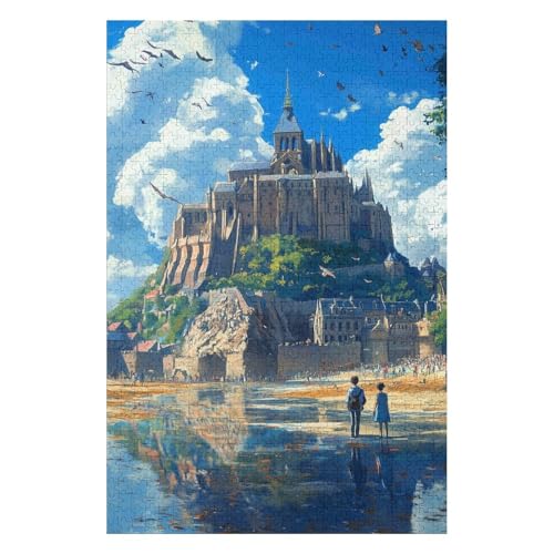 Puzzle für Erwachsene, 1000 Teile, Mont Saint Michel, Filmpuzzle für Kinder, Lernspielzeug, Denkspiel, Geschenk für Teenager, DIY-Heimunterhaltungsspielzeug-38x52cm Puzzle für Erwachsene, 1000 Teile, Mont Saint Michel, Filmpuzzle für Kinder, Lernspielzeug, Denkspiel, Geschenk für Teenager, DIY-Heimunterhaltungsspielzeug-38x52cm von GDFWB