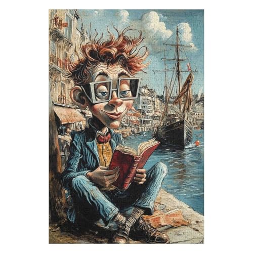 Puzzle für Erwachsene, 1000 Teile, lesender Junge, Lernspiel, Herausforderung, Spielzeug, Puzzles für Erwachsene und Kinder-26x38cm Puzzle für Erwachsene, 1000 Teile, lesender Junge, Lernspiel, Herausforderung, Spielzeug, Puzzles für Erwachsene und Kinder-26x38cm von GDFWB