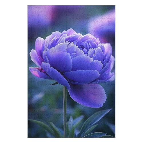 Puzzle für Erwachsene, 1500 lila Pfingstrosen-Puzzles für Erwachsene und Altersgruppen, Familienpuzzles, Home-Entertainment-Spiele-57x87cm von GDFWB