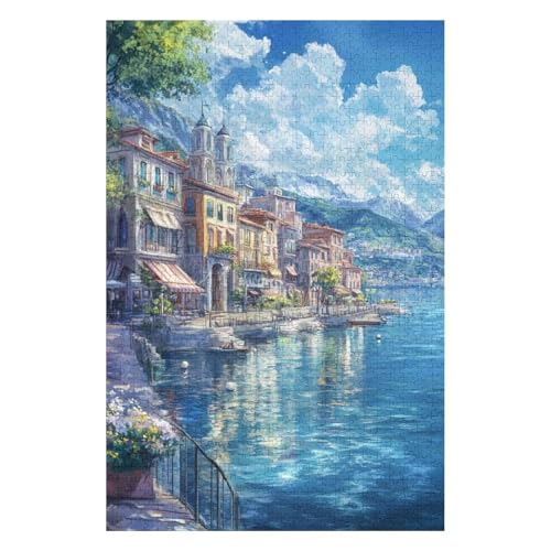Puzzle für Erwachsene, Lovers Village, Comer See, 1000 Teile, modernes Design, Karton, hochauflösendes Poster, ab 12 Jahren-50x70cm Puzzle für Erwachsene, Lovers Village, Comer See, 1000 Teile, modernes Design, Karton, hochauflösendes Poster, ab 12 Jahren-50x70cm von GDFWB