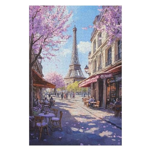 Puzzle für Erwachsene 1000 Teile Eiffelturm Lernspielzeug Denkspiel Geschenk für Teenager DIY Home Entertainment Spielzeug-50x70cm von GDFWB