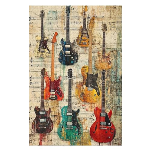 Puzzle für Erwachsene 1000 Teile Musikinstrumente Lernspielzeug Denkspiel Geschenk für Teenager DIY Home Entertainment Spielzeug-50x70cm von GDFWB