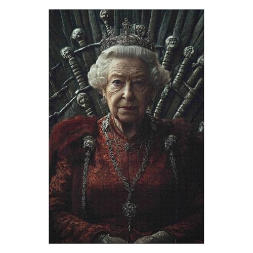 Puzzle für Erwachsene 1000 Teile Queen Elizabeth Lernspielzeug Denkspiel Geschenk für Teenager DIY Home Entertainment Spielzeug-38x52cm von GDFWB