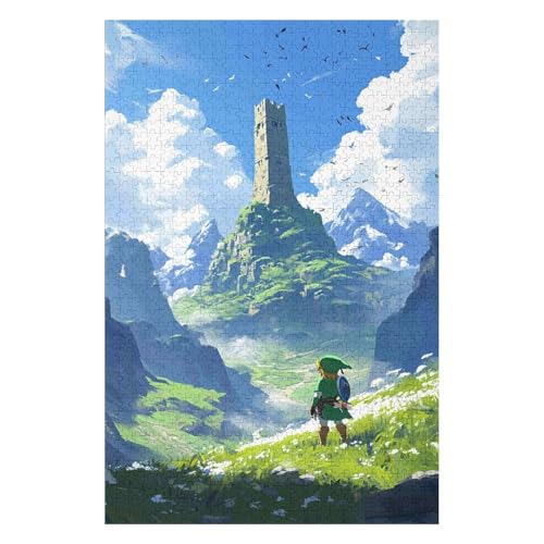 Puzzle für Erwachsene 1000 The Legend of Zelda Puzzles für Erwachsene und Altersklassen Familienpuzzles, Home-Entertainment-Spiele-38x52cm von GDFWB