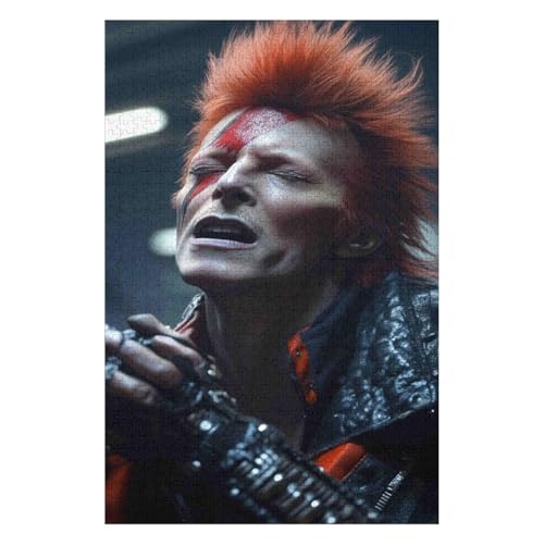 Puzzle für Erwachsene David Bowie, Rocksänger, 1000 Teile, für Erwachsene und Kinder ab Jahren, Papppuzzle, Lernspiele, Heimdekoration-38x52cm von GDFWB