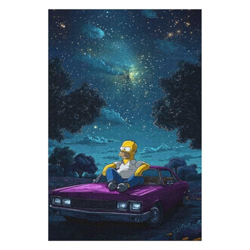 Puzzle für Erwachsene Die Simpsons 1500 Teile für Erwachsene und Kinder ab Jahren Kartonpuzzle Lernspiele Heimdekoration-57x87cm von GDFWB