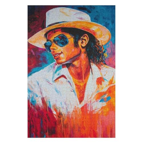 Puzzle für Erwachsene MJ Rocksänger 1000 Teile für und Kinder ab 12 Jahren Kartonpuzzle Tolles Geschenk für-38x52cm von GDFWB