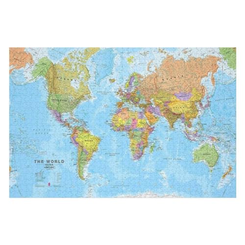 PuzzleWorld Map Holzpuzzle, Schwierige Herausforderung, Puzzle Für Kinder Und Erwachsene7 70x100cm Vhj039 von GDFWB