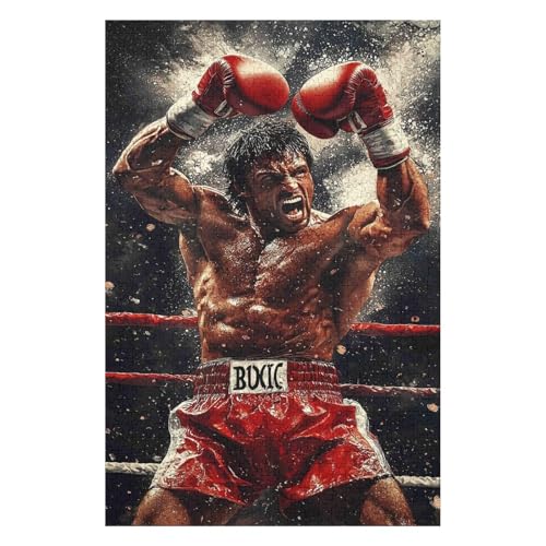 Puzzles 1000 Pieces Adult Rocky Balboa Legendary Boxer for Adults Educational Game Challenge Toy for Adults Children1Z151c26x38cm von GDFWB