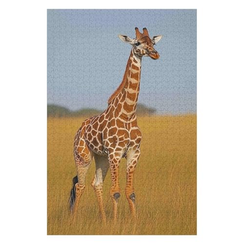 Puzzles 1000 Teile Giraffe für Erwachsene Kartonpuzzle Familienspaß-50x70cm von GDFWB