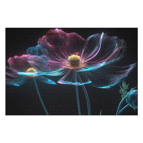 Puzzles for Adults 3D Dazzling Seven-Colour Explosion Stress Relief Family Puzzle Game with Full Size Poster Puzzle Children Educational Game Toy Gift 1000 PCS 50 * 70cm von GDFWB