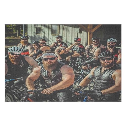 Puzzles for Adults Motorcycle Gang Stress Relief Family Puzzle Game with Full Size Poster Puzzle Children Educational Game Toy Gift3 50x70cmMbT224 von GDFWB