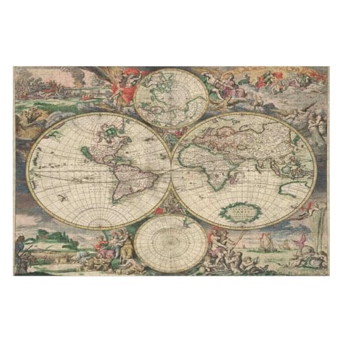 Puzzles for Adults World Map Stress Relief Family Puzzle Game with Full Size Poster Puzzle Children Educational Game Toy Gift3 50x70cm Vhj010 von GDFWB