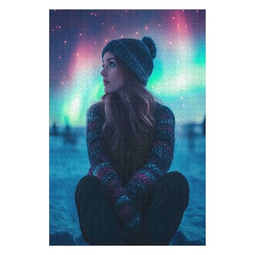 Puzzles für Erwachsene, 1000 Nordlichter in Norwegen, Puzzle für Jugendliche und Erwachsene, Lernspiel, Herausforderungsspielzeug-26x38cm von GDFWB