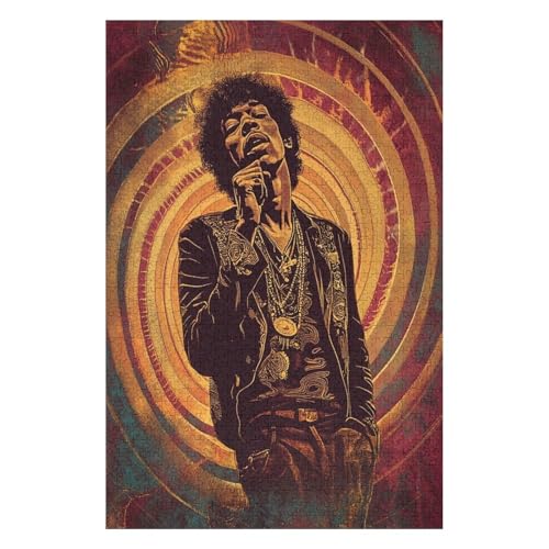 Puzzles für Erwachsene, 1000 Puzzles mit Rocksänger-Motiv, für Jugendliche und Erwachsene, Lernspiel, Herausforderungsspielzeug-26x38cm von GDFWB