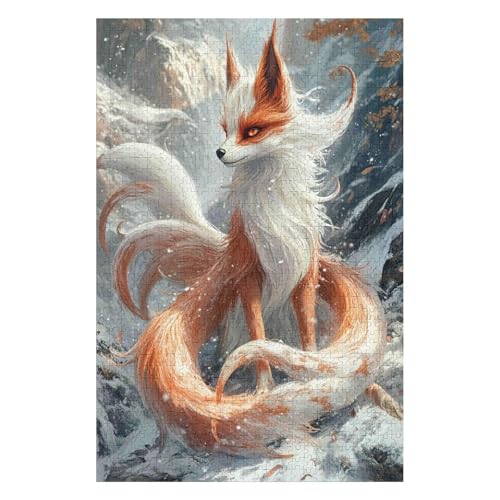 Puzzles für Erwachsene, neunschwänziger Fuchs, 1000 Teile, Papierpuzzle für Erwachsene und Kinder ab dem Jahr, Lernspielzeug-26x38cm von GDFWB