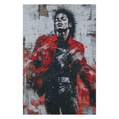 Puzzles für Erwachsene 1000 Teile MJ Rocksängerin Kreative Puzzles Praktisches Spiel Familiendekoration-26x38cm von GDFWB