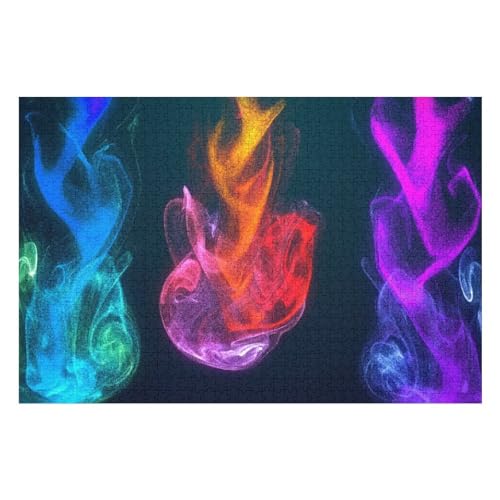 Rätsel Für Erwachsene, 3D Dazzling Seven-Colour Explosion Anspruchsvolles Puzzle, Heimdekor-Geschenk, 1000 Teile 1000 PCS 50 * 70cm von GDFWB