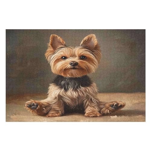 Rätsel Für Erwachsene, Yorkshire Terrier Anspruchsvolles Puzzle, Heimdekor-Geschenk, 2000 Teile 2000 PCS 70 * 100cm von GDFWB