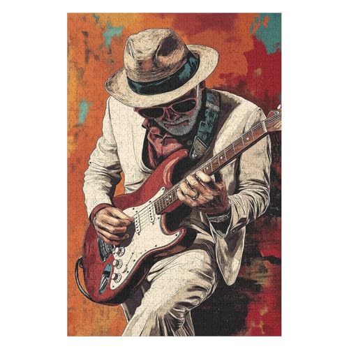 Rocksänger 1000 Teile Puzzle für Erwachsene Kinderpuzzle Lernspiel Spielzeug Lernspielzeug-26x38cm von GDFWB