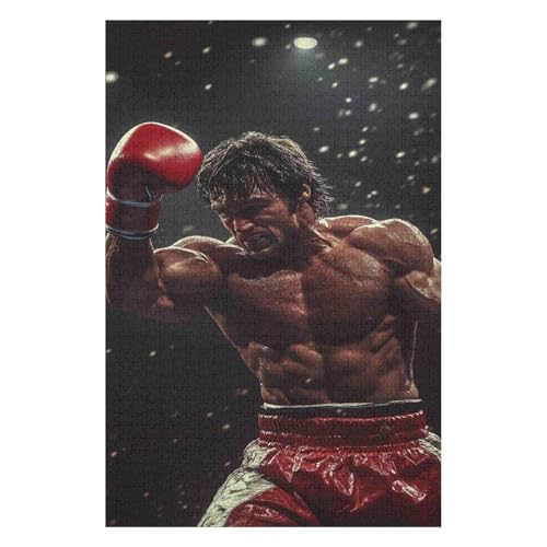 Rocky Balboa Legendary Boxer 1000-teiliges Puzzle Für Erwachsene Recycelbare Materialien Geeignet Für Familien- Und Teambuilding-Spiele Geschenke Für Freunde Und Familie34Z146c38x52cm von GDFWB