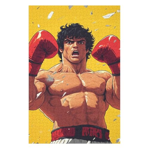 Rocky Balboa Legendary Boxer 1000-teiliges Puzzle Für Erwachsene Recycelbare Materialien Geeignet Für Familien- Und Teambuilding-Spiele Geschenke Für Freunde Und Familie34Z148c38x52cm von GDFWB