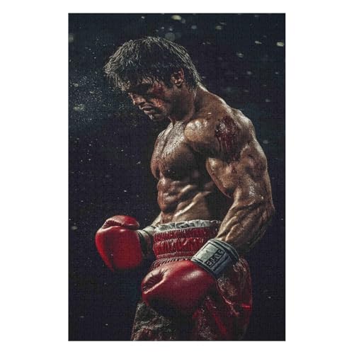 Rocky Balboa Legendary Boxer 1000-teiliges Puzzle Für Erwachsene Recycelbare Materialien Geeignet Für Familien- Und Teambuilding-Spiele Geschenke Für Freunde Und Familie34Z153c26x38cm von GDFWB