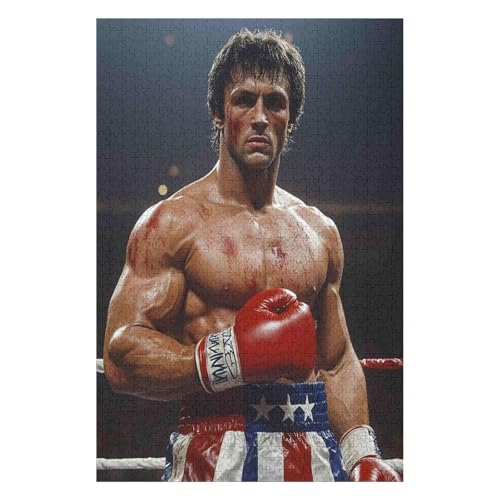 Rocky Balboa Legendary Boxer Puzzle Lustige Aktivität Für Die Ganze Familie Langlebiger Karton2000 Teile19Z155c70x100cm von GDFWB