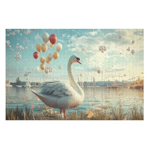 Swan Kunststil-Puzzle, Umweltfreundlich, 2000 Teile, Satinierte Oberfläche, Lustige Puzzle-Herausforderung Für Erwachsene Und Familien 2000 PCS 70 * 100cm von GDFWB