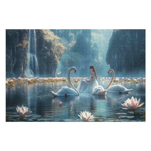 Swan Puzzle, Lustige Aktivität Für Die Ganze Familie, Langlebiger Karton, 1000 Teile, 1000 PCS 50 * 70cm von GDFWB
