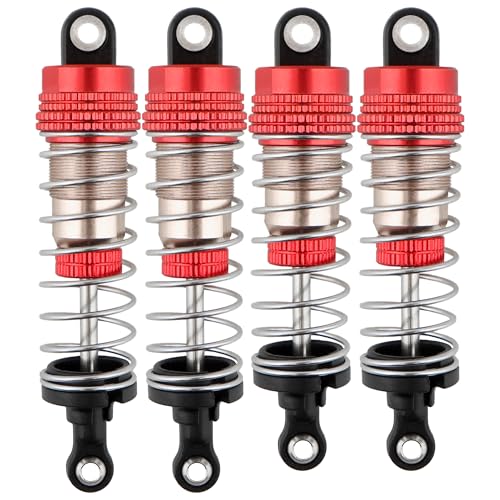 GDOOL Für H14BM RC Auto vorne und hinten Aluminium Kappe Stoßdämpfer Zubehör Ersatzteile für 1:14 Maßstab H14BM 14210 14209 JC14EP HP141 HP141S Trucks (rot) von GDOOL