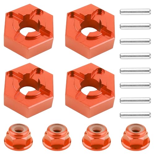 GDOOL Für H16BM RC Auto Upgrade Aluminiumrad Hex 16440 & Pins M20101 & M40 Radsicherungsmutter Ersatzteile für 1/16 H16BM H16GT H16DR JC16EP und 1/14 H14BM 14209 14210 JC14EP 14 301 1. 4303 Trucks von GDOOL